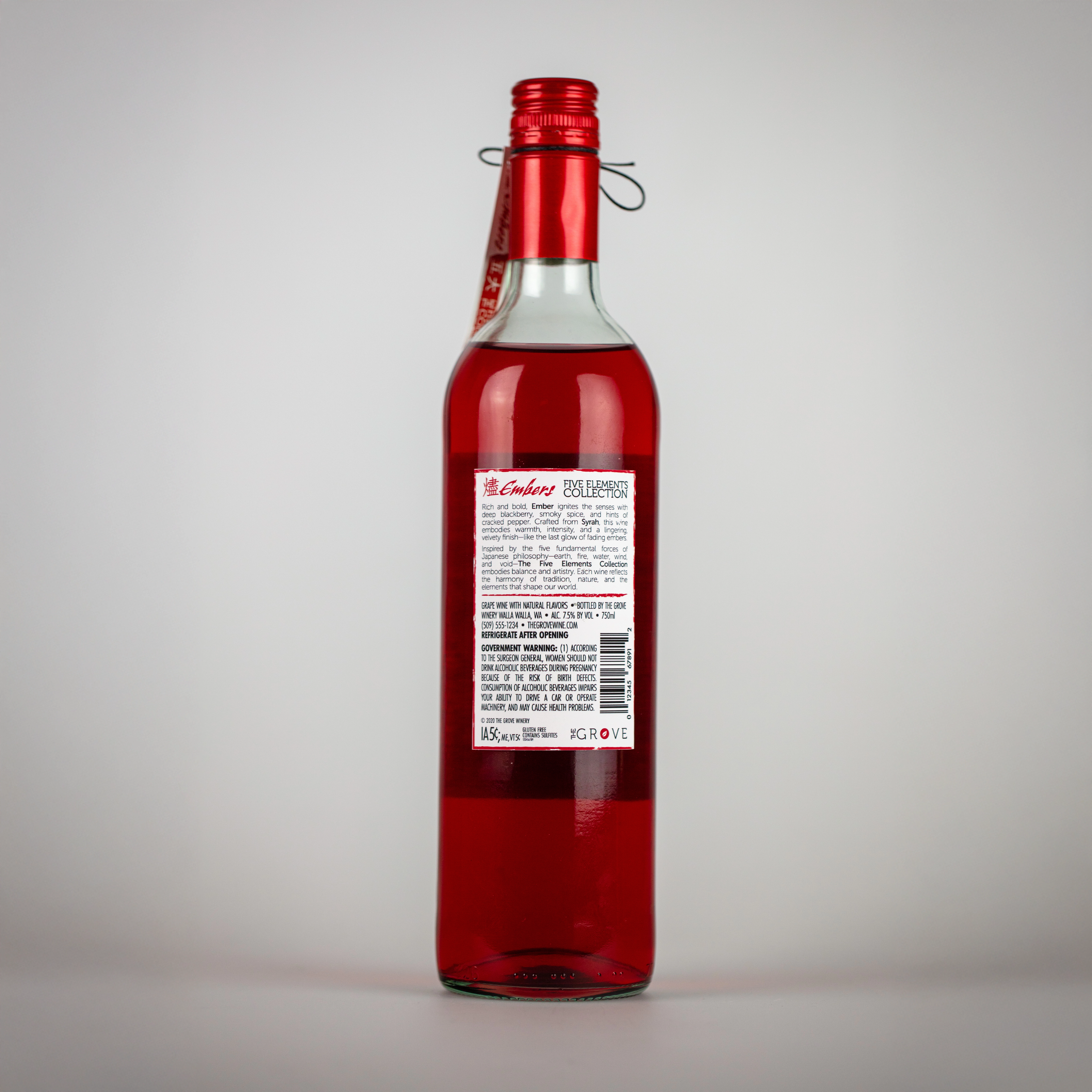 Embers Wine Back Label