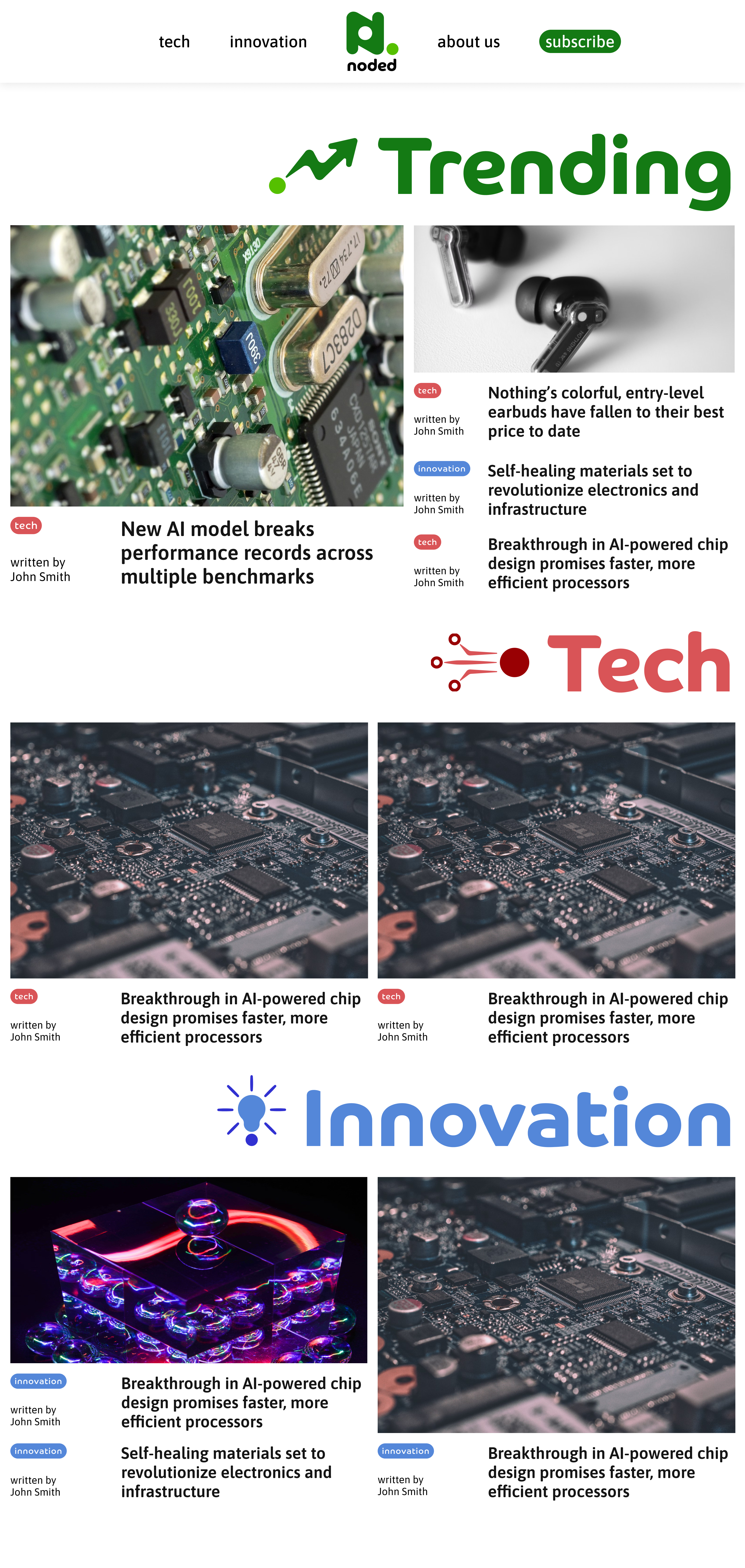 Noded News Landing Page