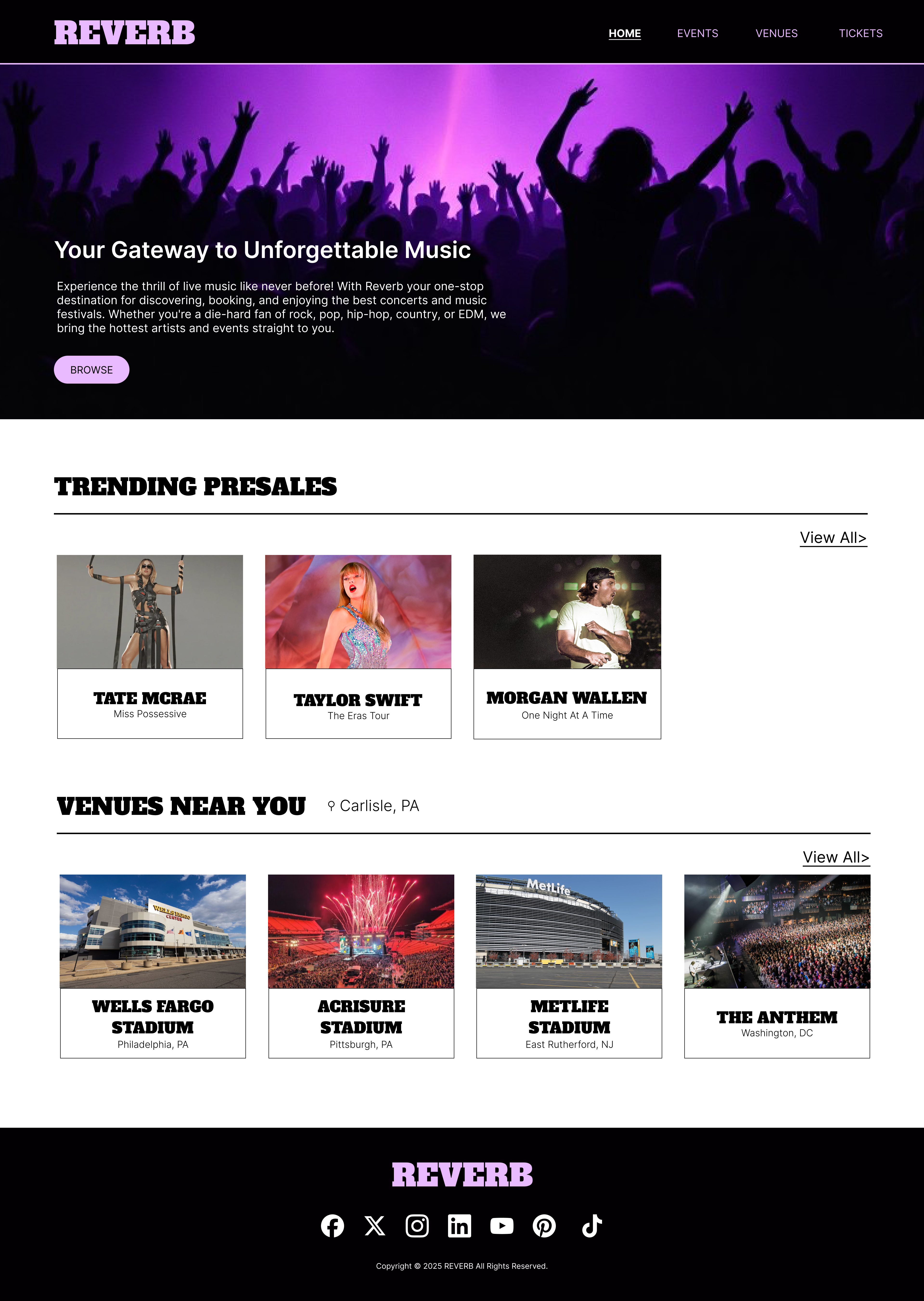Reverb Landing Page