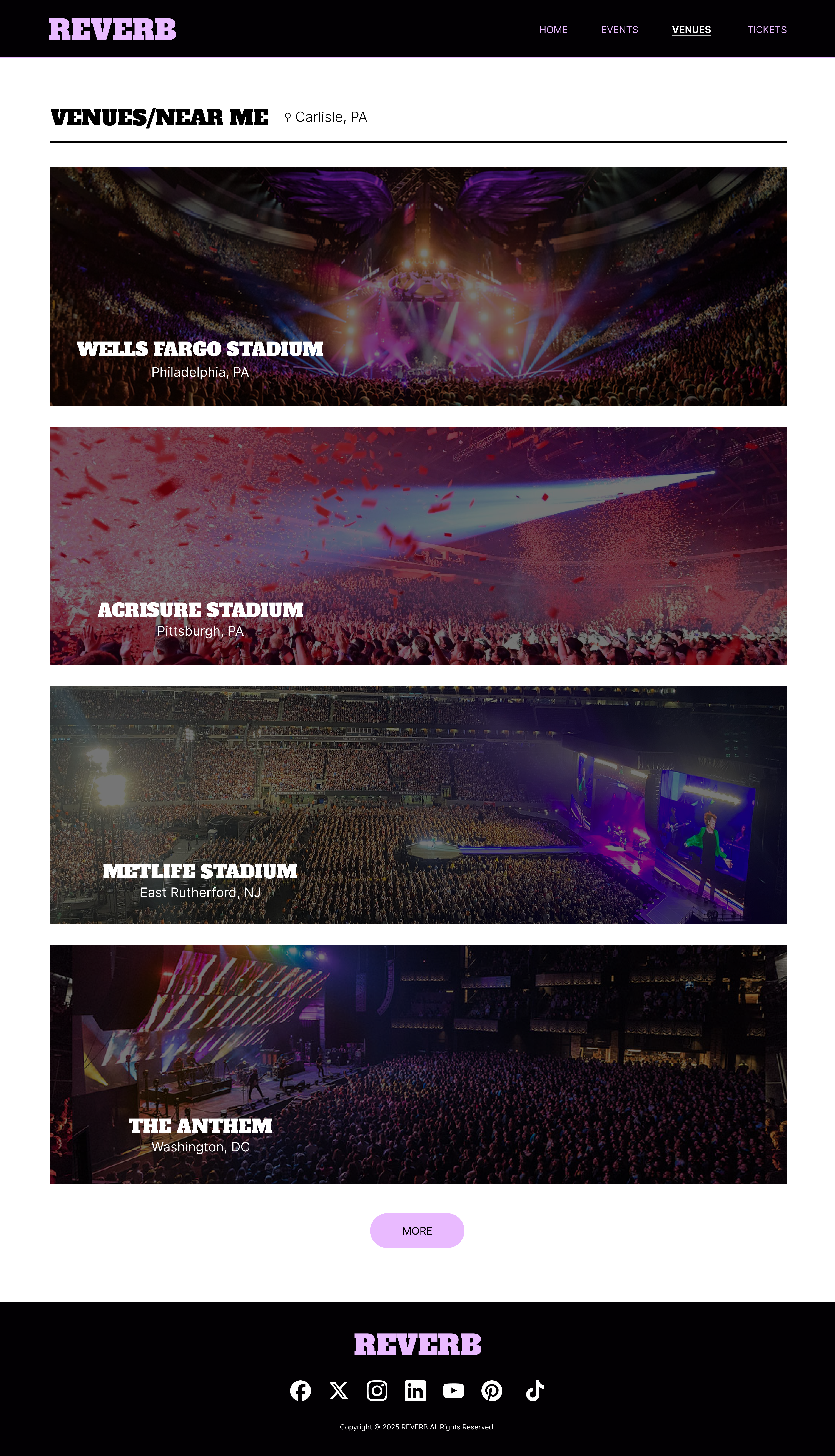 Reverb Venues Page